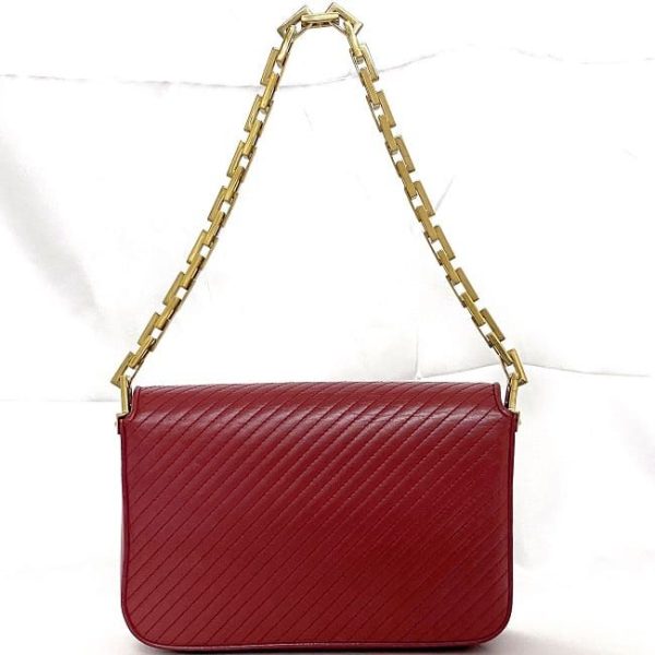 ec 19113 3 Saint Laurent Semi Shoulder Chain Leather Bag Red