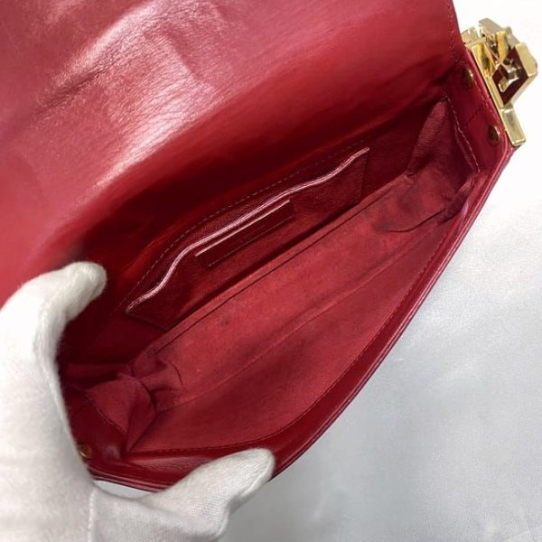 ec 19113 8 Saint Laurent Semi Shoulder Chain Leather Bag Red