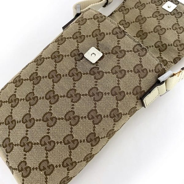 ec 19161 8 Gucci Mini Shoulder Bag Canvas Beige