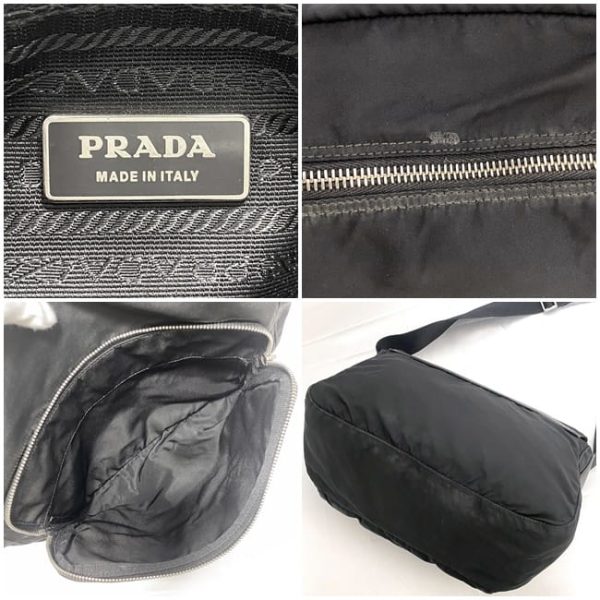 ec 19169 10 Prada Shoulder Bag Tessuto Nylon Leather Black