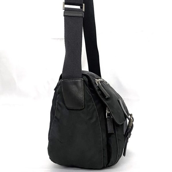 ec 19169 3 Prada Shoulder Bag Tessuto Nylon Leather Black