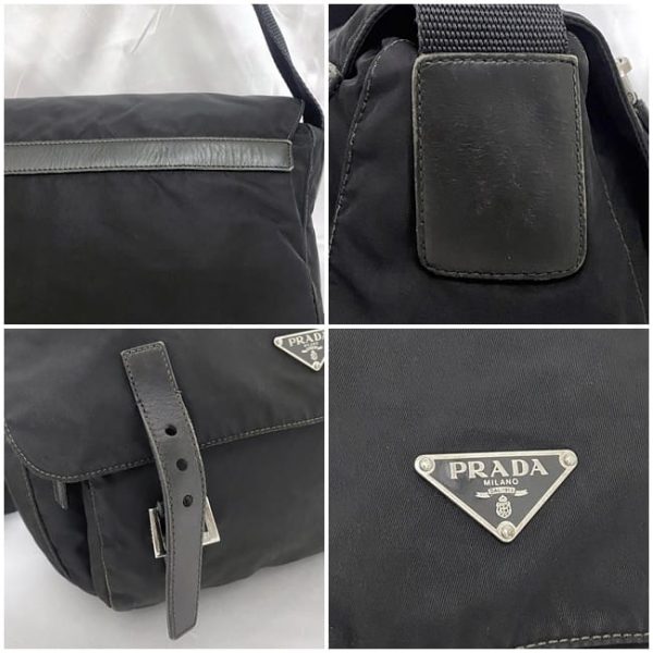 ec 19169 9 Prada Shoulder Bag Tessuto Nylon Leather Black