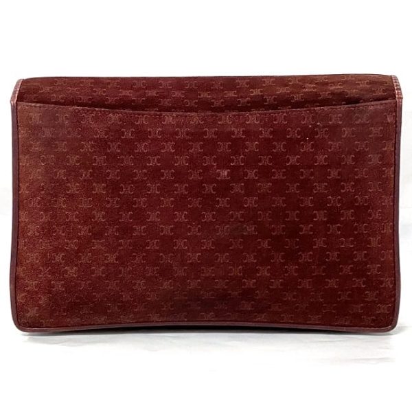 ec 19192 2 Celine Clutch Bag Bordeaux Macadam Flap Suede Leather