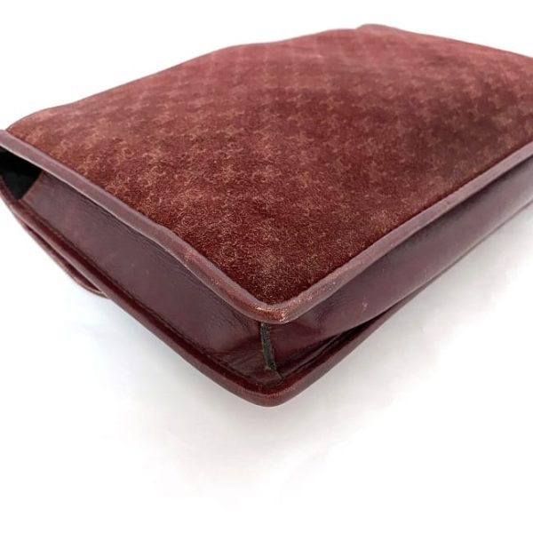 ec 19192 4 Celine Clutch Bag Bordeaux Macadam Flap Suede Leather