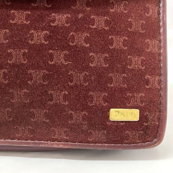 ec 19192 6 Celine Clutch Bag Bordeaux Macadam Flap Suede Leather