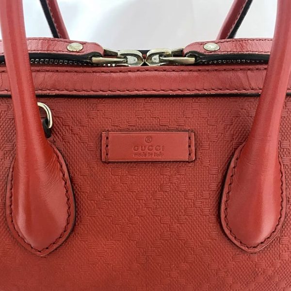 ec 19256 9 Gucci 2way Bag Bright Diamante Mini Boston Leather Handbag Orange Red