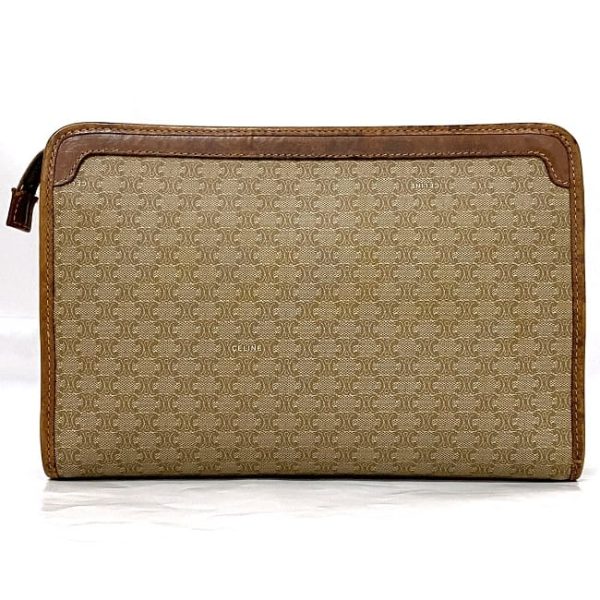 ec 19275 3 Celine Clutch Bag Beige Brown Macadam