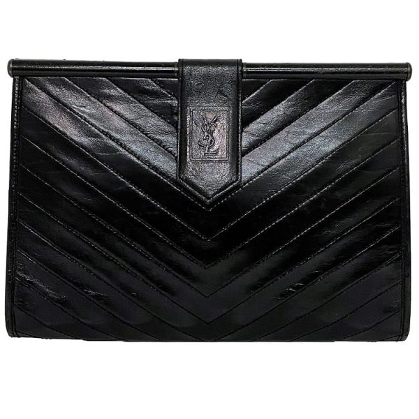 ec 19442 1 Yves Saint Laurent Clutch Leather Bag Black