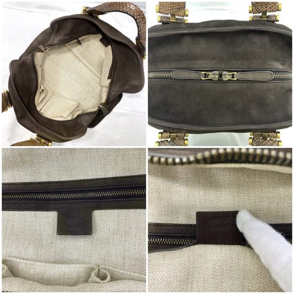 ec 19476 10 Gucci Handbag Suede Brown