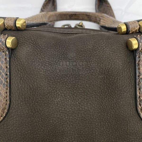 ec 19476 6 Gucci Handbag Suede Brown