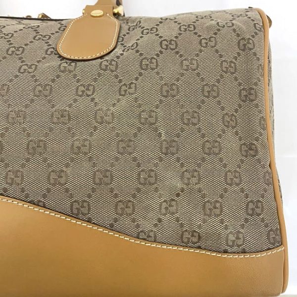 ec 19519 7 Gucci Boston Bag Canvas Beige