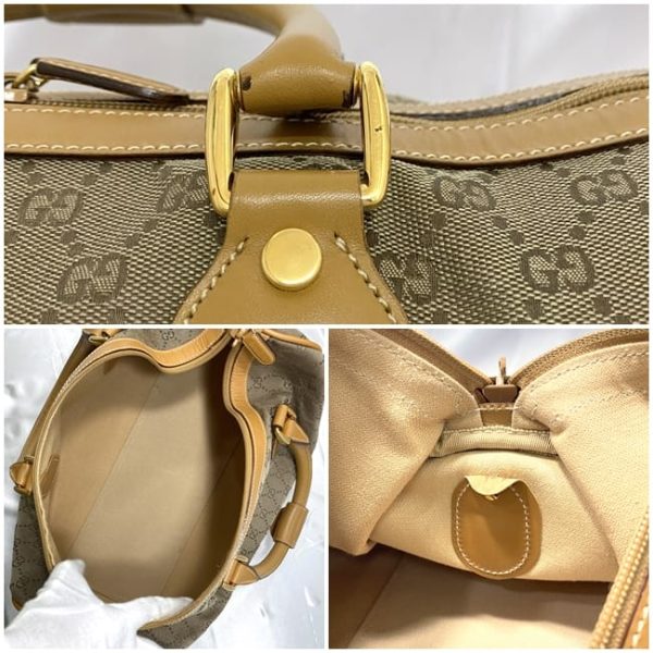 ec 19519 9 Gucci Boston Bag Canvas Beige