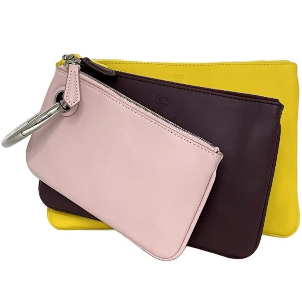 ec 19958 1 Fendi Clutch Bag Leather Pink