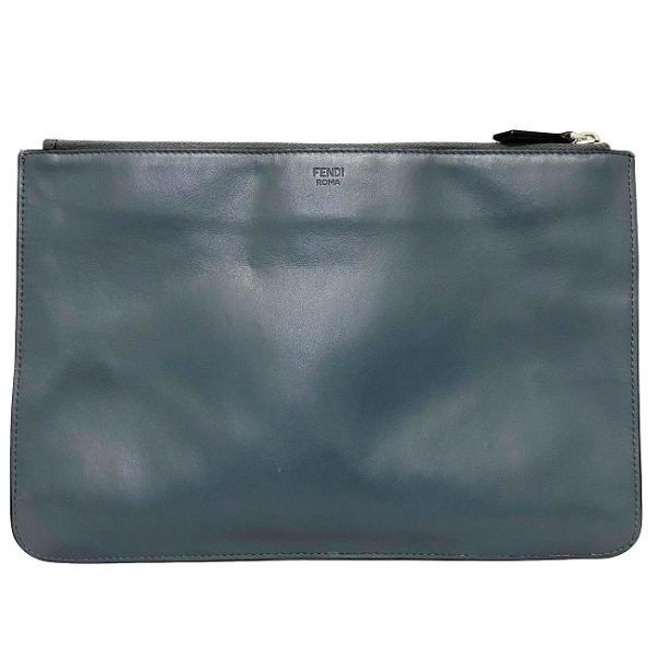 ec10319 2 Fendi Clutch Bag Leather Gray