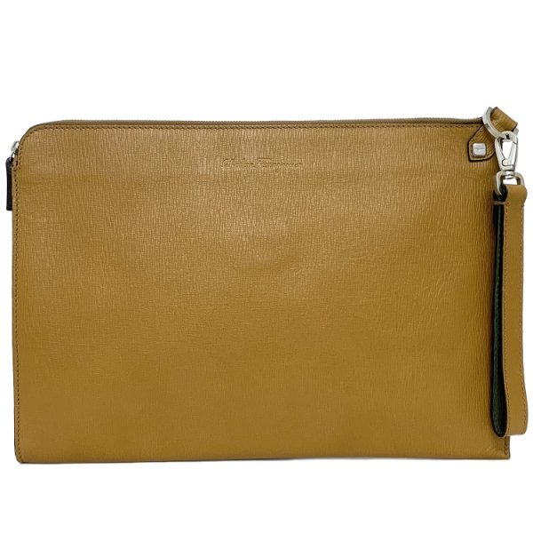 ec11756 1 Ferragamo Clutch Bag Leather Camel