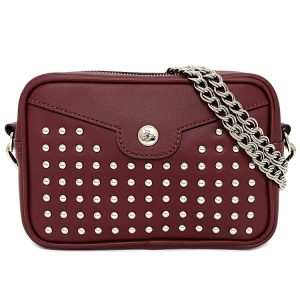 ec12373 1 Longchamp Studded Pochette Shoulder Bag Bordeaux