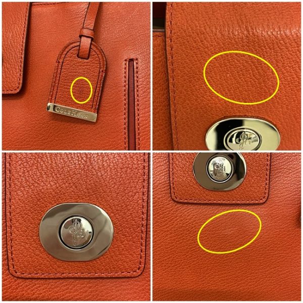 ec12748 7 Cole Haan Tote Bag Leather Orange