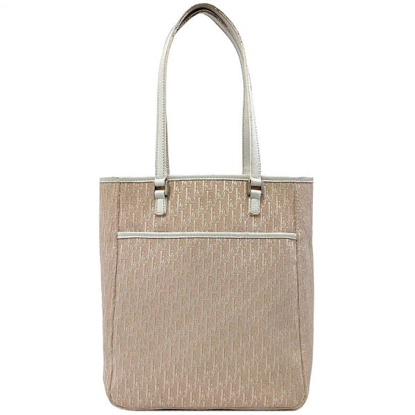 ec13789 1 Christian Dior Tote Bag Canvas Trotter Pink White