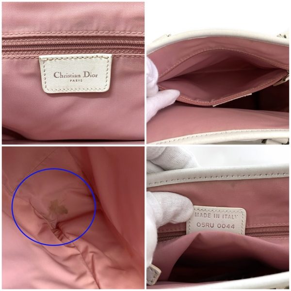 ec13789 10 Christian Dior Tote Bag Canvas Trotter Pink White