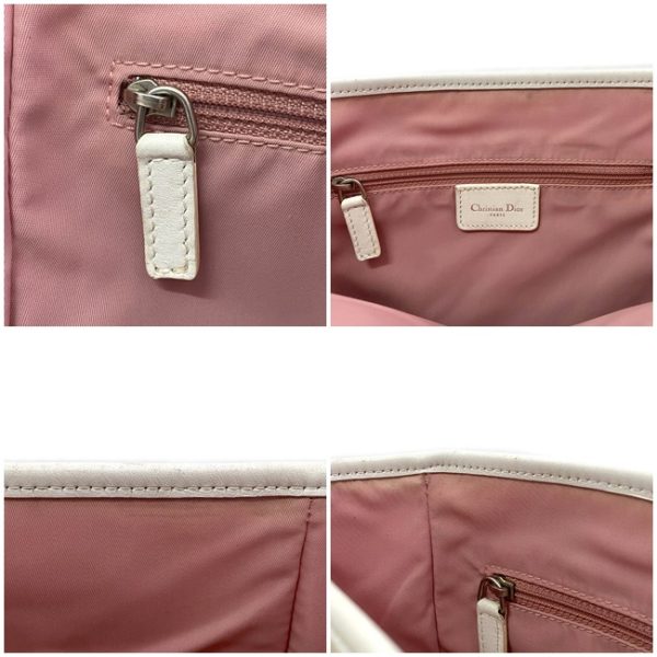 ec13789 9 Christian Dior Tote Bag Canvas Trotter Pink White