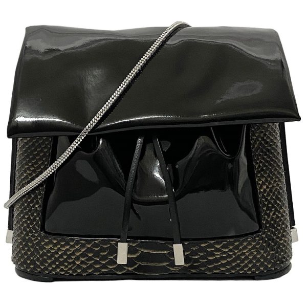 ec13937 1 Phillip Lim Python Leather Shoulder Bag Black