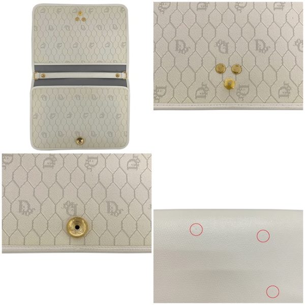 ec14038 7 Christian Dior Clutch Bag Leather White