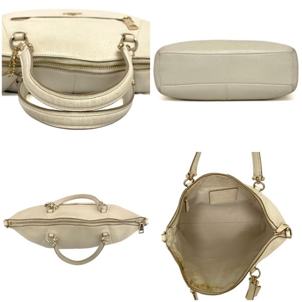 ec14065 3 Coach Satchel Leather White