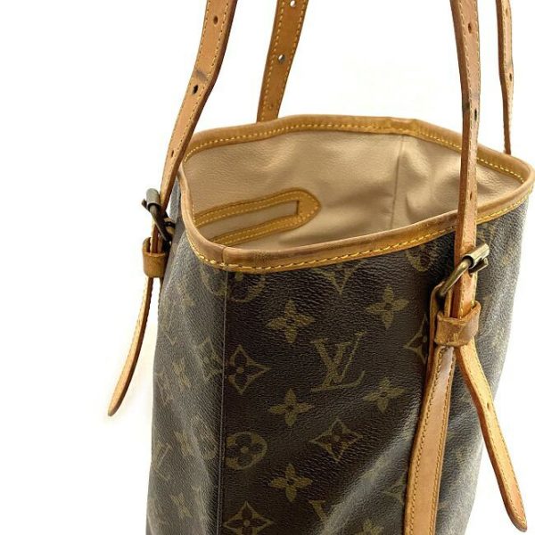 ec16100 7 Louis Vuitton Monogram Bucket Bag Brown Beige