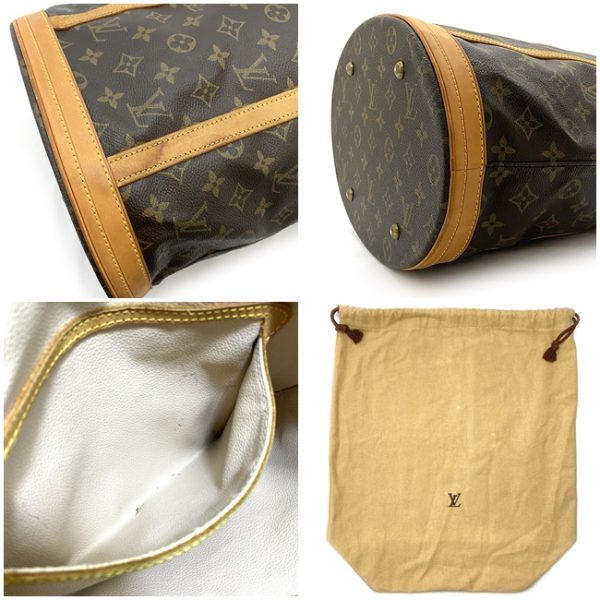 ec16100 9 Louis Vuitton Monogram Bucket Tote Bag Beige Brown