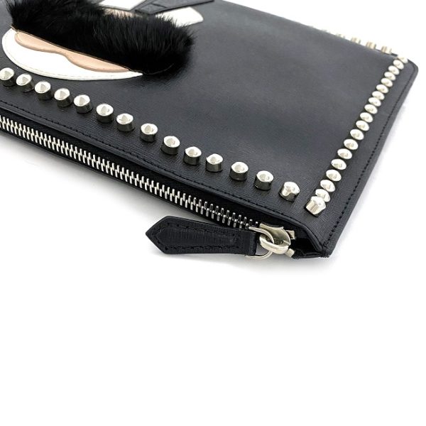 ec16250 5 Fendi Clutch Bag Leather Black