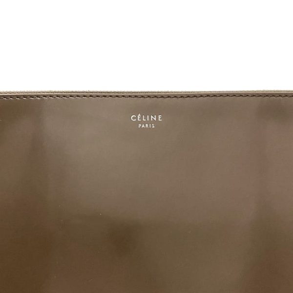 ec16605 4 Celine Clutch Bag Brown Pouch Patent Leather