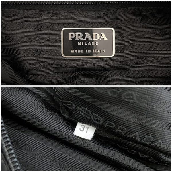 ec16766 10 Prada Tote Handbag Tesuto Nylon Black Silver Nero