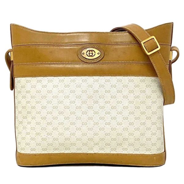 ec17990 1 Gucci Shoulder Bag PVC Leather Beige