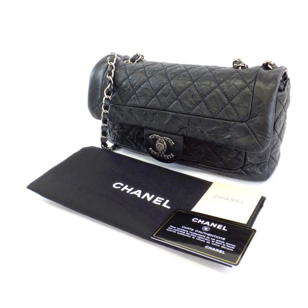 ecsm 00000048826 111 Chanel Matelasse W Chain Flap Bag Lining Black Red