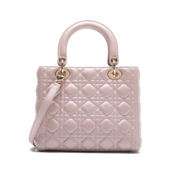 enxpqmoknyxld 4 Dior Lady Dior Cannage 2Way Lambskin Handbag Pink