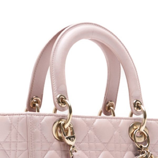 enxpqmoknyxld 5 Dior Lady Dior Cannage 2Way Lambskin Handbag Pink