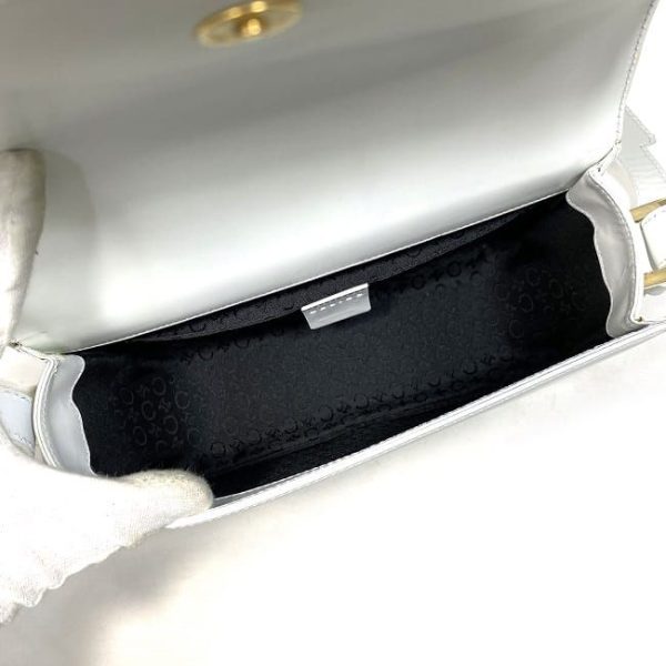 f 18462 9 Celine Semi Shoulder Bag White Triomphe Cuile Full Flap Leather