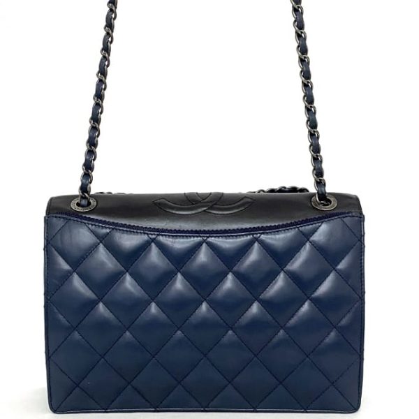 f 18582 4 Chanel Chain Shoulder Bag Lambskin Navy