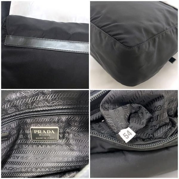 f 19140 10 Prada Shoulder Testuto Messenger Bag Black Nero