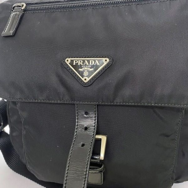 f 19140 6 Prada Messenger Flap Belt Crossbody Black