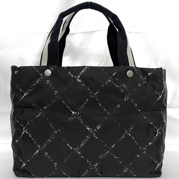 f 19163 3 Chanel Tote Bag Nylon Black