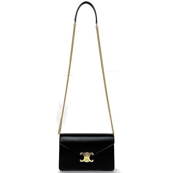 f 19383 2 Celine Chain Wallet Margo Black Triomphe