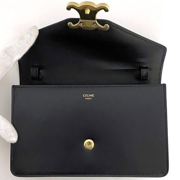 f 19383 8 Celine Chain Wallet Margo Black Triomphe