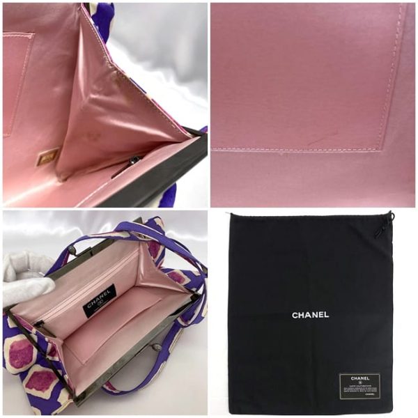 f 19390 10 Chanel Tote Bag Satin Purple