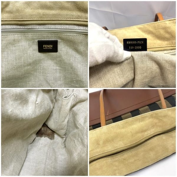 f 19451 10 Fendi Tote Bag Nylon Khaki