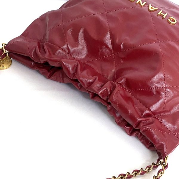 f 19551 6 Chanel Drawstring Handbag Leather Red