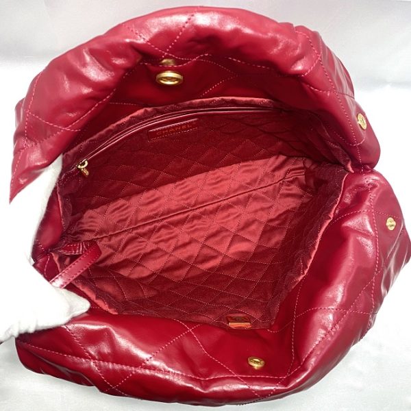 f 19551 8 Chanel Drawstring Handbag Leather Red