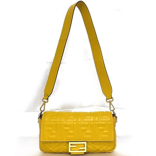 f 19552 2 Fendi 2way Mamma Bucket Bag Leather Yellow