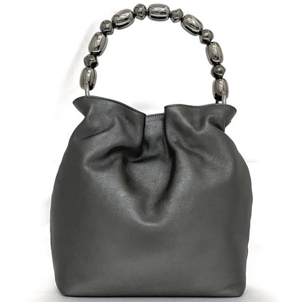 f 19558 3 Christian Dior Maris Pearl Drawstring Bag Silver