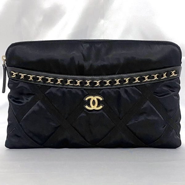 f 19571 2 Chanel Small Tote Bag Satin Black